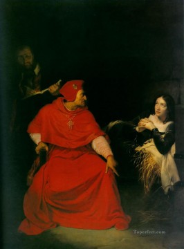 ポール・ドラローシュ Painting - 獄中のジャンヌ・ダルク 1824年の歴史 イポリット・ドラローシュ